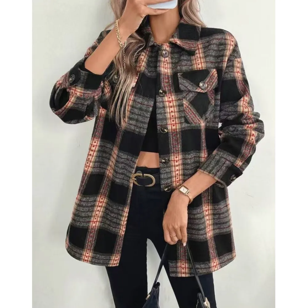 Autumn Winter Women's Fashion  - Flannel Shirt Lined review and price