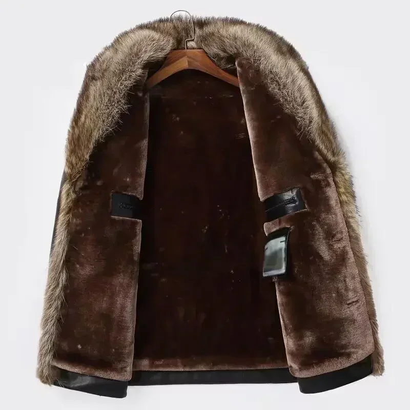 Haining Fur One Man with Wool  - Wool Coat Peacoat review and price